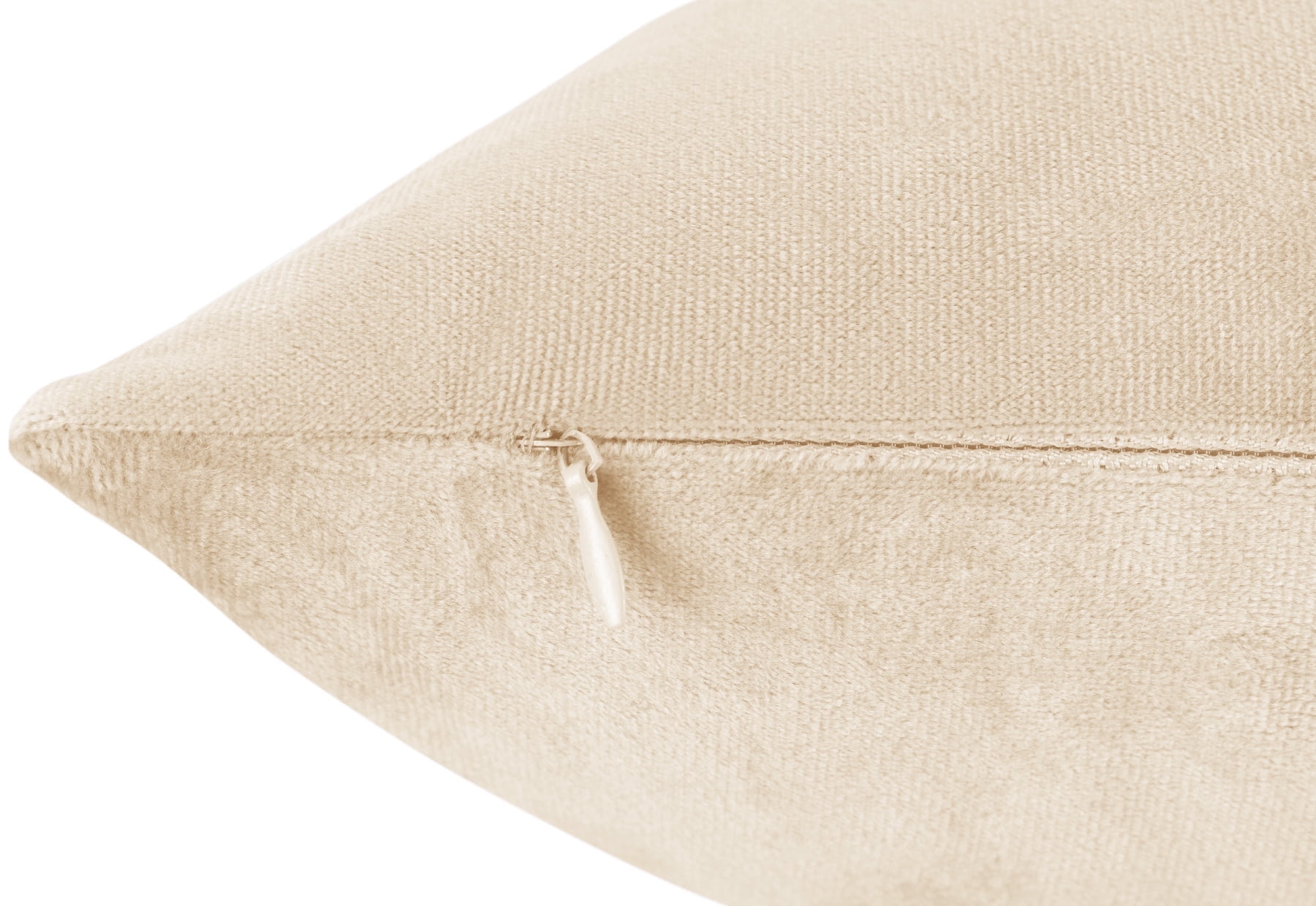 Nestl Velvet Throw Pillow Covers Solid Square Soft Decorative Pillow Cover for Sofa, 20" x 20", Beige, Pack of 4