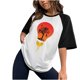 thumbnail image 1 of Tops con estampado de sol de playa de manga corta de ocio con cuello redondo de verano para mujer OAVQHLG3B Store lin121212, 1 of 5