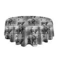 thumbnail image 5 of Gray Highland Cow Bird Pattern Round Tablecloth 60"x60",Wrinkle Wipeable Table Cloth for Kitchen Dining Room Picnic Patio Party, 5 of 6