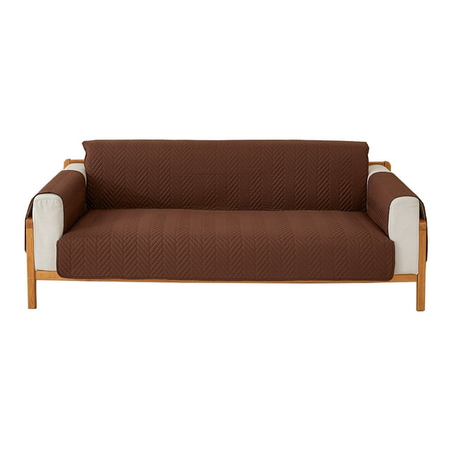 Nvzi Funda de sofá impermeable, funda de cojín para sofá reclinable, funda de sofá de fácil ajuste, lavable, protector de sofá para muebles (3 plazas, marrón oscuro)