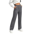 thumbnail image 2 of Bloomae Womens High Waist Button Stretchy Work Pants Comfortable Straight Leg Office Dress Pant Business Casual Trousers with Pockets, 2 of 8