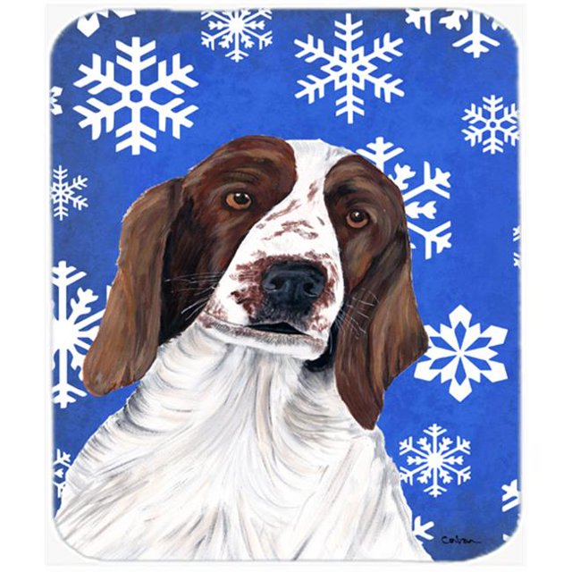 Welsh Springer Spaniel Winter Snowflakes Holiday Mouse Pad, Hot Pad or Trivet