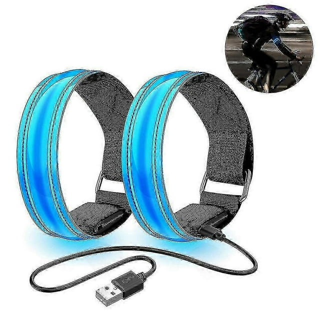 2 Pack Running Light For Runners Rechargeable Led Armband Reflective Running Gear, Led Light Up Band For Joggers Bikers Walkers