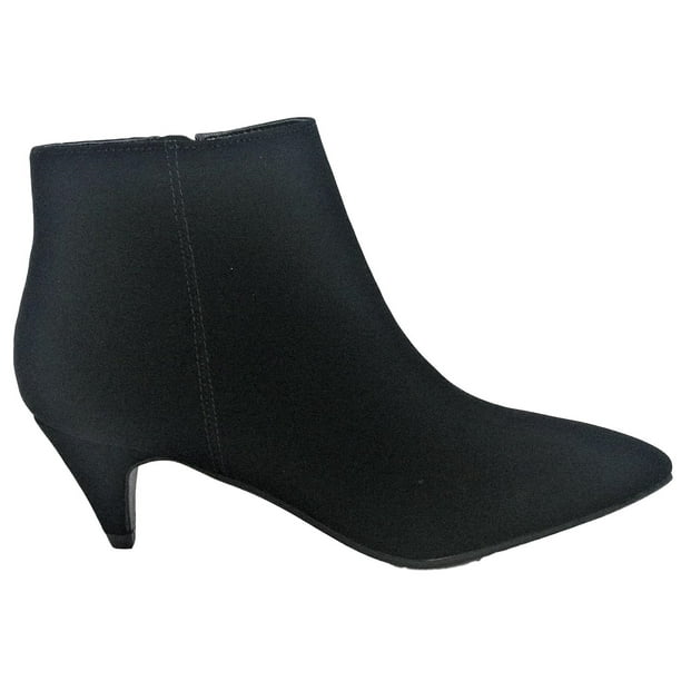 pointed toe side zip chunky boots