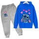 thumbnail image 3 of Sudaderas con capucha de Disney Stitch para niñas, conjuntos de ropa para niños, camisetas y pantalones para niñas, 2 piezas, conjuntos de chándal para niños, 3 of 5