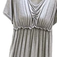 thumbnail image 4 of MYAOYI Womens Nightgown Casual Plus Size V-Neck Solid Color Summer Short Sleeve Comfy Midi Sleepwear with Built in Shelf Bra, 4 of 5