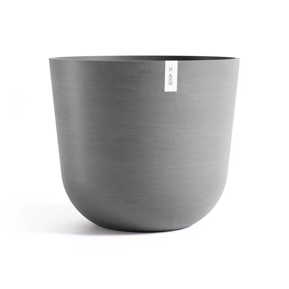 Ecopots Oslo Durable Modern Round Indoor/Outdoor Recycled Based Composite Flower Pot Planter, Grey, 25.5"
