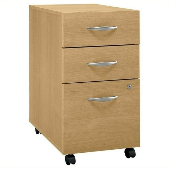 Bowery Hill 3 Drawer Mobile Pedestal in Light Oak