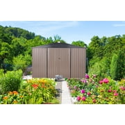 YODOLLA 10 x 8 ft. Outdoor Metal Storage Shed with Sliding Roof & Lockable Door