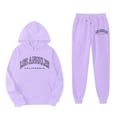 thumbnail image 4 of Little Outfits for Girls Sets Casual Winter Wear Trendy Printed Hooded Sweatshirt Cute Girls Fall Clothes Purple Size 7-8T, 4 of 4
