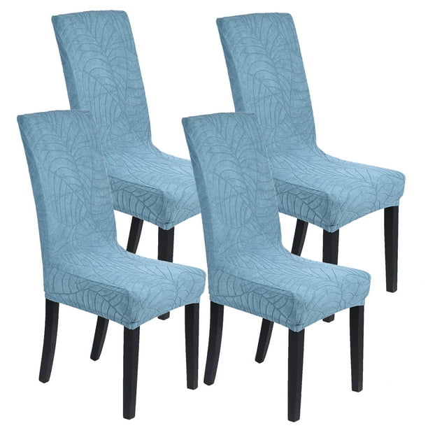 Juego de 4 Fundas de Silla Impermeables Uxcel, Fundas de Silla de Jacquard Elásticas para Comedor, Lavables