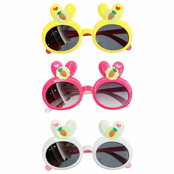 GJX 3Pcs Baby Sunglasses,Designed Specifically for Girls Toddler Sunglasses Age 2-4,Safe and Eco-Friendly Materials Infant Sunglasses,Style1