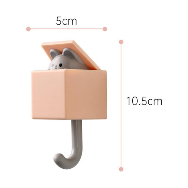 Colgador de pared de dibujos animados creativo para ropa, sombrero, bufanda, llavero pequeño de animales, ganchos bonitos para niños, ganchos adhesivos para abrigo