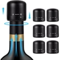 thumbnail image 1 of Tapón para botella de vino, protector de vino con silicona, tapón para botella de vino al vacío, sellador de botellas reutilizable que mantiene el vino fresco (paquete de 7), 1 of 4