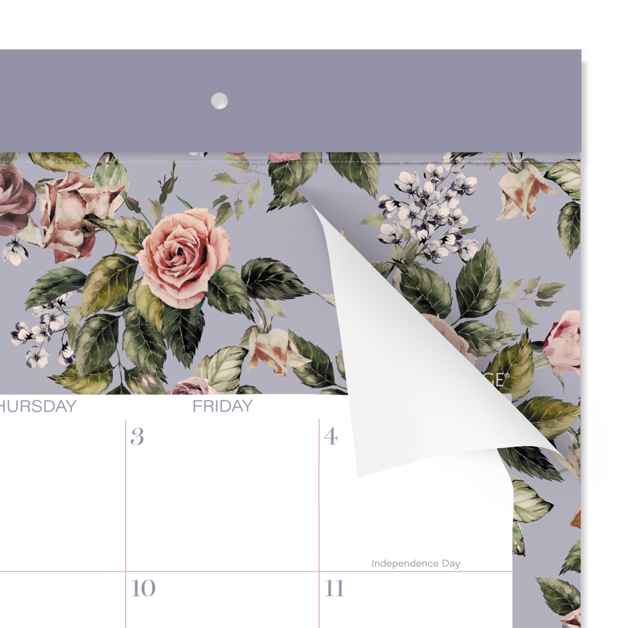 Mead Cambridge Tea Rose Academic 2026-2027 Monthly Desk Pad Calendar Standard 17