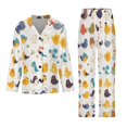 thumbnail image 3 of Cute Bird Cartoon Women's Long Sleeve Flannel Pajama Set Sleepwear M, 3 of 5