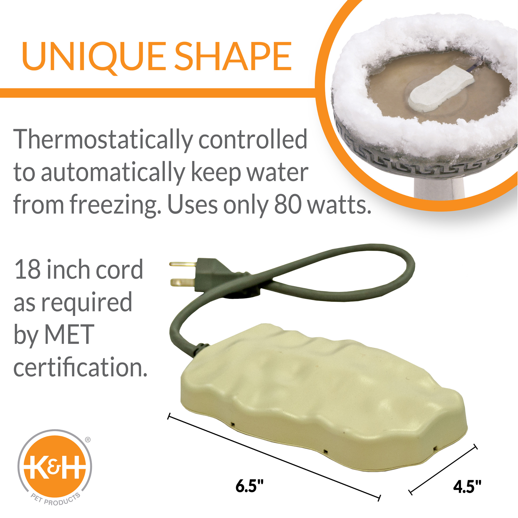 K&H Pet Products Ice Eliminator Super Birdbath Deicer Natural Super 80 Watts - image 3 of 8