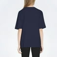 thumbnail image 2 of NAMTYQX Tops for Women Trendy Trendy Breathable Plus Size Print Stretchy Short Sleeve Loose Fitting Gemustert Crewneck Blouses for Women Royal Blue Size M, 2 of 5
