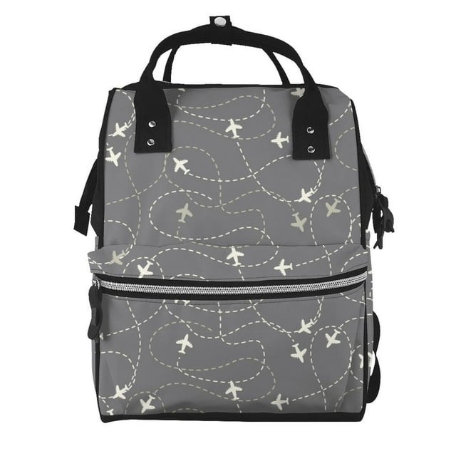 Disketp Airplane Routes Around The World Mochila de Pañales de Gran Capacidad con Múltiples Bolsillos, Mochila de Viaje Multifuncional para Bebé, Unisex, Moderna y Resistente