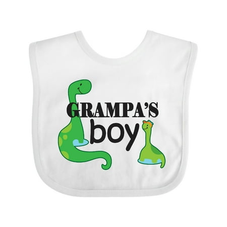 

Inktastic Grampas Boy Grandson Dinosaur Gift Baby Boy Bib