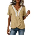 thumbnail image 7 of Msgweeeg Women's Short Sleeve Tops Summer Womens Blouse V Neck Lace Regular Fit Trendy Beach Women Tshirts, 7 of 7
