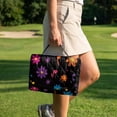 thumbnail image 3 of COEQINE Golf Cart Seat Cushion Cover, Portable Design Folds with Handle, Universal Fit Quilted Comfort Padding with 4 Pockets, for 2/4 Person Seats, Colorful Hippie Flower Musical Notes, 3 of 8