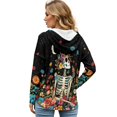 thumbnail image 2 of DISNIMO Skull Floral Printed Sweatshirts for Women Long Sleeve Hoodies Waffle Pullover Tops Trendy Shirts for Women, XL, 2 of 7