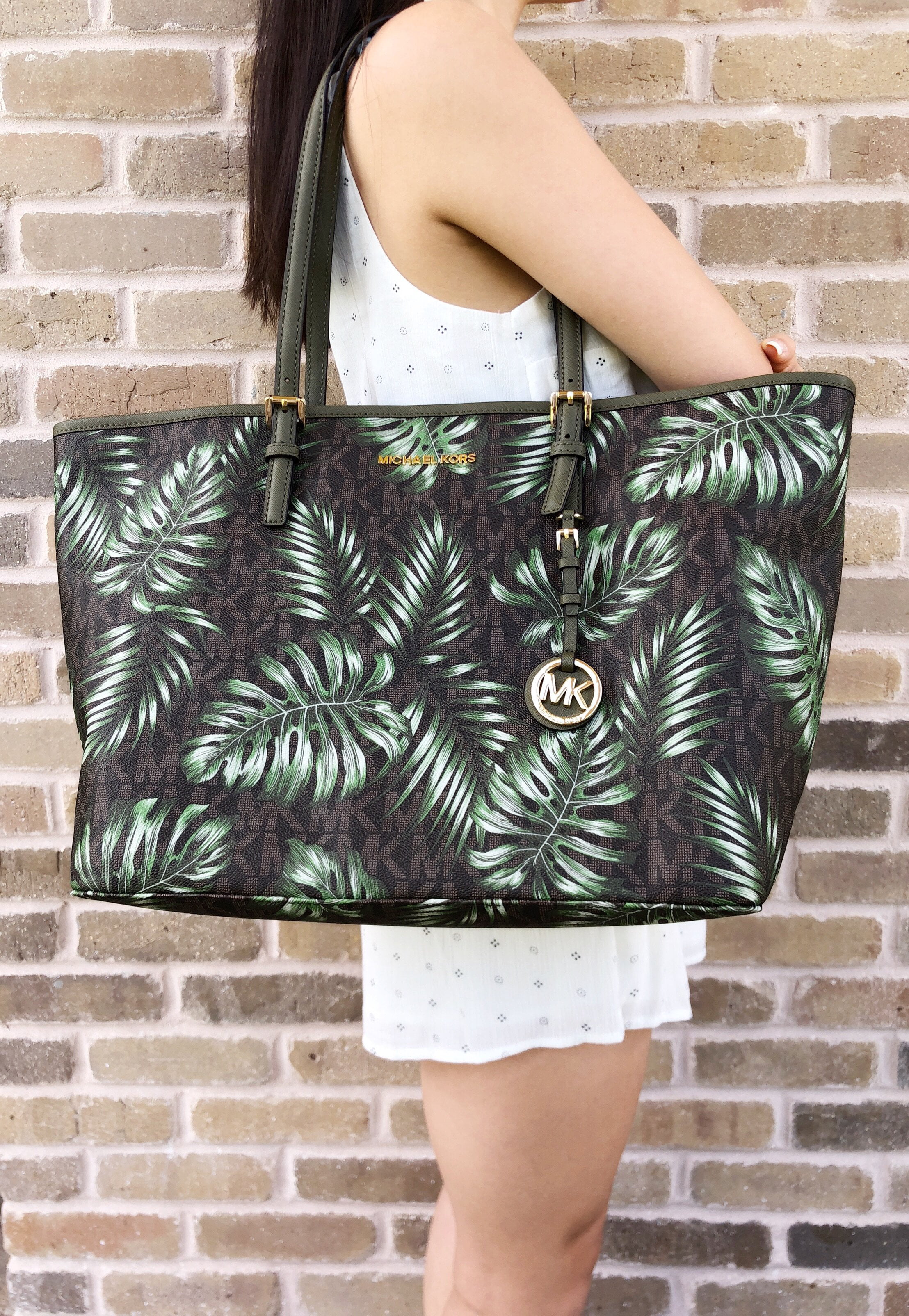 michael kors palm leaf purse
