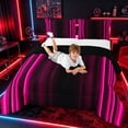 thumbnail image 3 of meiyoeat Modern Pink Striped Full Size Comforter Sets, Luxury Dark Gradient Bedding Sets for Boys, Pink, Black Reversible 3pcs, 1 Comforter and 2 Pillowcases, 3 of 6
