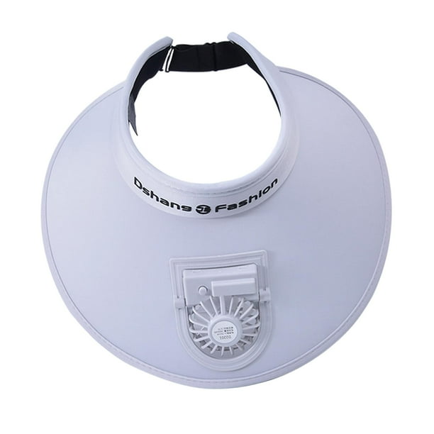 Sombrero con visera y ventilador, recargable por USB, para hombre y mujer, con ventilador incorporado. Gris claro