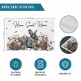 thumbnail image 6 of Rabbits Pine Cone Placemats Set of 6, Sweet Home Texture Brown Leaves Berries Placemats for Dining Table, Place Mats for Kitchen Tabletop, Waterproof Wipeable Dining Table Mats Set, 6 of 9