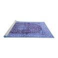 thumbnail image 2 of Ahgly Company Machine Washable Indoor Round Oriental Blue Traditional Area Rugs, 6' Round, 2 of 4