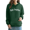 thumbnail image 2 of GuzomFashion Womens Oversized LA Gothic Graphic Hoodie - 100% Polyester, Kangaroo Pocket, Drawstrings, Green, S-XXL,Size L, 2 of 9