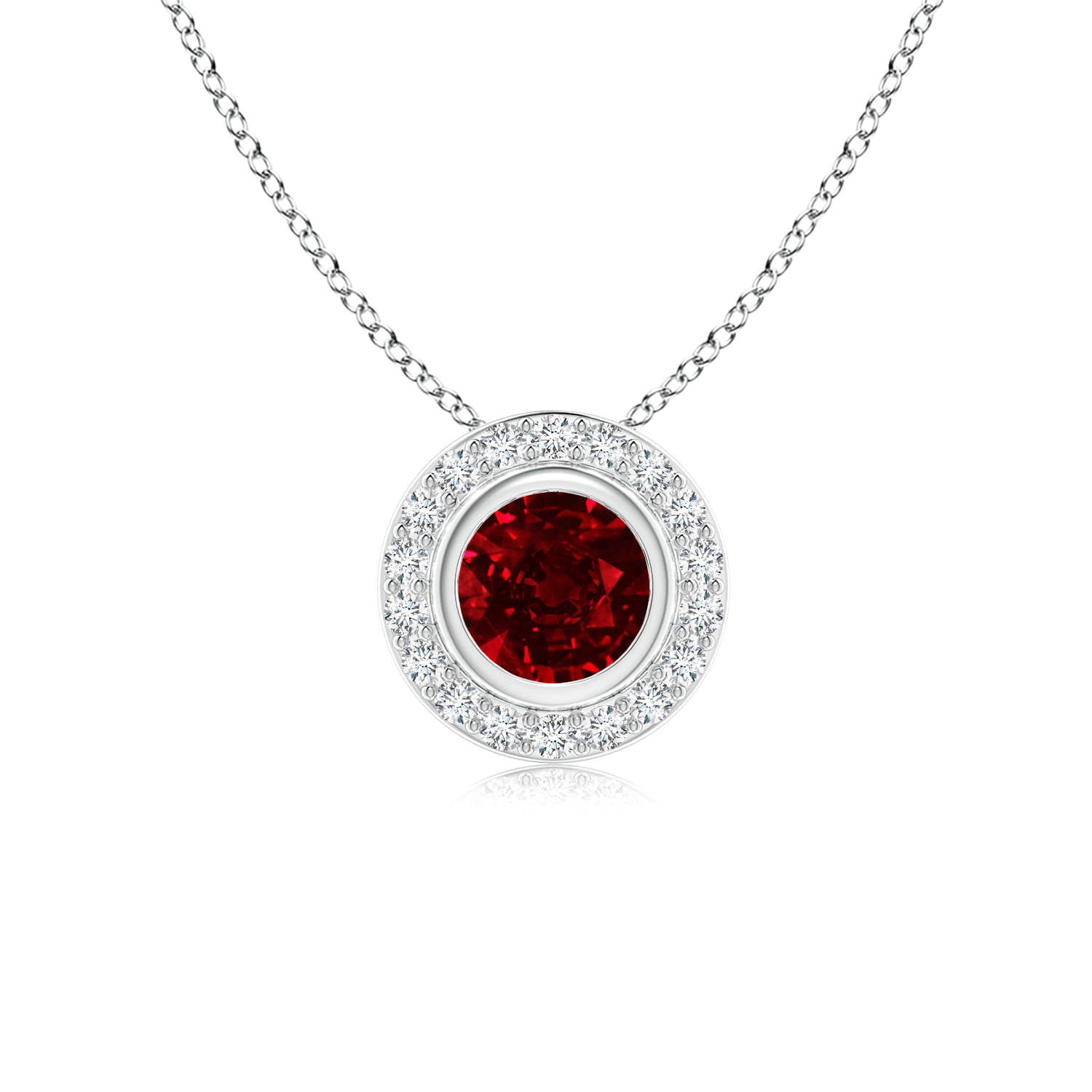 Details about   10k Yellow Gold Round Ruby Pendant with 16" Chain 