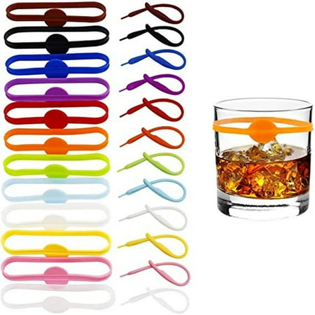 

6pcs Silicone Wine Cup Glass Marker Party Goblet Wine Drinking Cup Long Strip Marking Tag Home Bar Kitchen Tool Accessories
