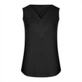 thumbnail image 5 of Jewelreauty Women Casual Waffle Tank Tops Summer V Neck Sleeveless Tunic Shirts Loose Fitting Solid Tees (S, Black), 5 of 7