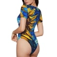 thumbnail image 2 of Rateoe Sunflower Starry Night Vibes Printed Women Rash Guard Short Sleeve,Tummy control Swimsuit Surfing Swimsuit Bathing Suit Short-sleeved Onesie UPF 50+ -, 2 of 7