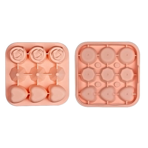 WZXPWT 9-Cavity Rose Heart Ice Mold, Food Grade Silicone Rose Tray, Easily Release Cube Maker for Cocktails and Cold Brews