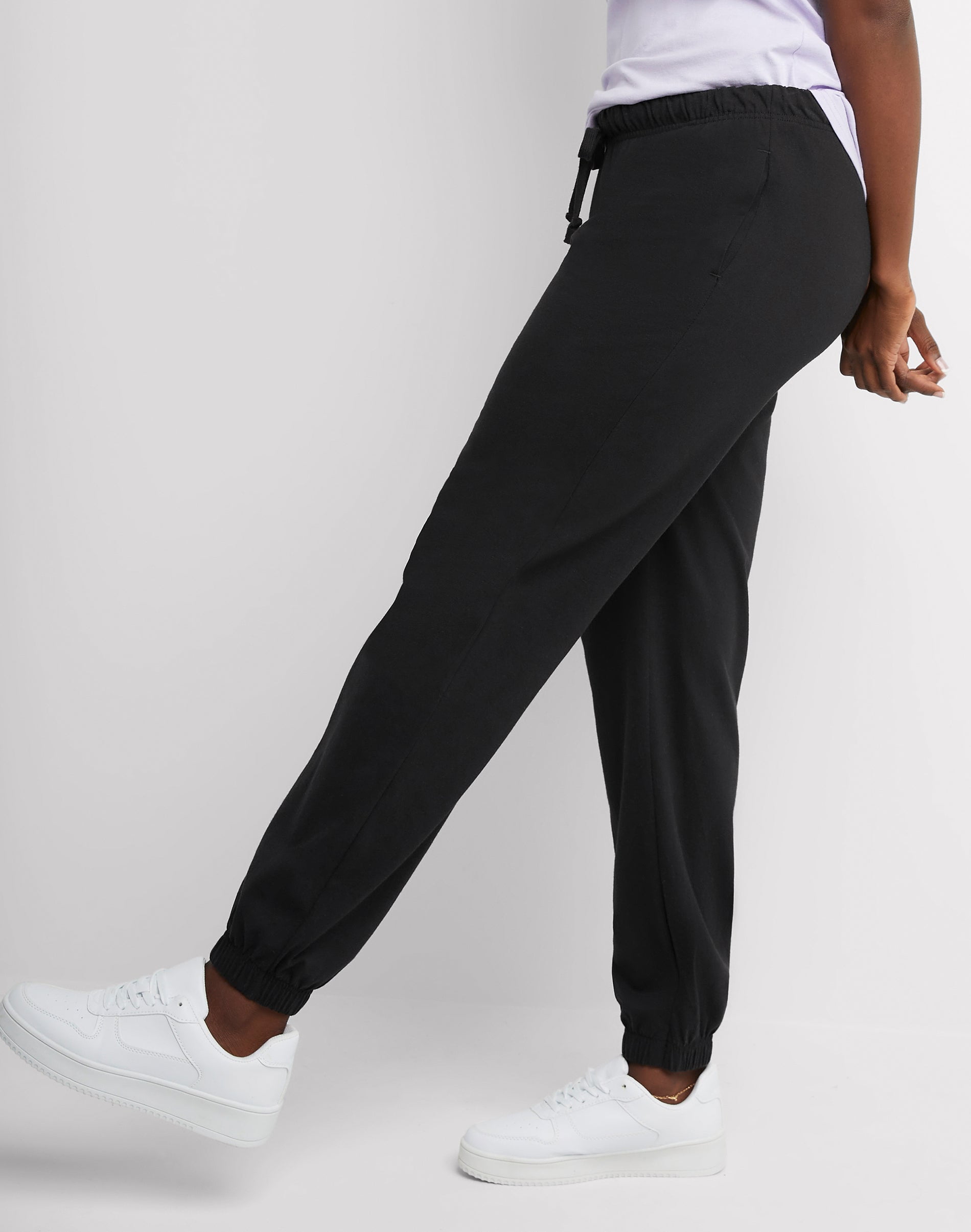 12 Wholesale Ladies Single Jersey Cotton Jogger Pants With Pockets In Black  Size Medium - at 