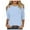 Sky Blue, variant on TSADFHJI Turtle Neck Tops for Women Plus Size Ladies' Casual Fit V Neck Summer Fashion off Shoulder Comfortable Seven Quarter Sleeve Top T Shirt Xl Purple