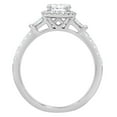 thumbnail image 4 of Unique Moments 1.25 ct Round-Cut Side Baguette Lab Grown Vintage Halo Diamond Engagement Ring 10KT White Gold, 4 of 5