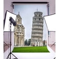 thumbnail image 2 of GreenDecor 5x7ft Photography Backdrop European Architecture Scenic Spot The Leaning Tower of Pisa Grass Field Nature Background Kids Children Lover Photo Studio Props, 2 of 5