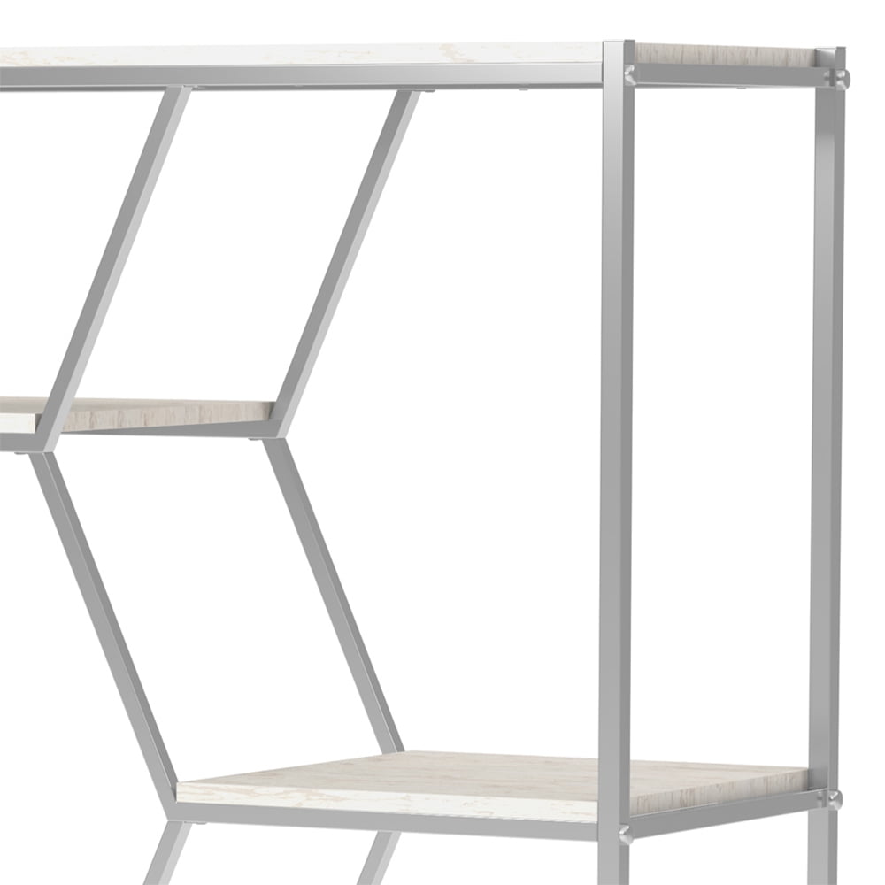Furniture of America Liponia 7-Shelf Bookcase, Chrome