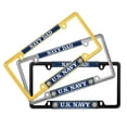thumbnail image 6 of [Officially Licensed Product] - U.S. Navy Dad with Eagle, Anchor Logo - Domed Custom-Made Personalized Narrow (Thin) Top 4 Hole Metal Car License Plate Frame with Free caps - Black (Qty: 1 Frame), 6 of 7