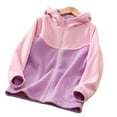 thumbnail image 2 of Toddler Kids Zipper Jacket Coat Fall & Winter Warm Fleece Outerwear for Boys Girls 3-15 Years Fashion Colorblocking Shaker Hooded Jacket, 2 of 7