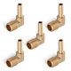 thumbnail image 1 of Boeray 5 piezas codo de 90 grados manguera de latón conector de púas -1/4 "" Barb a 1/4 "" macho NPT adaptador, 1 of 5