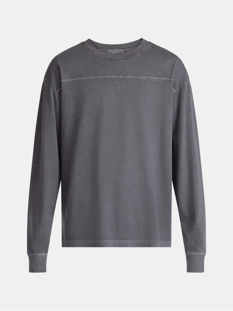 No Boundaries Cotton Washed Tee with Long Sleeves, Men's & Big