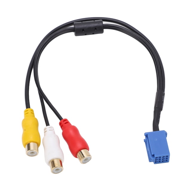 Video Audio Converter Cord, Temperature Resistant Wear Resistant Durable ABS Video AV Component Adapter Cable 6 Pin 3040 Port For DVD Navigation Headunit