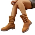thumbnail image 2 of Willtoo Boots for Women Slouch Mid Calf Boots, Ruched Round Toe Low Block Heel Fashion Shoes, Casual Non-Slip Pull On Winter Daily Wear Boots, 2 of 6