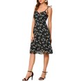 thumbnail image 5 of Allegra K Women's Spaghetti Strap Dress Sleeveless Floral Sundress, 5 of 7